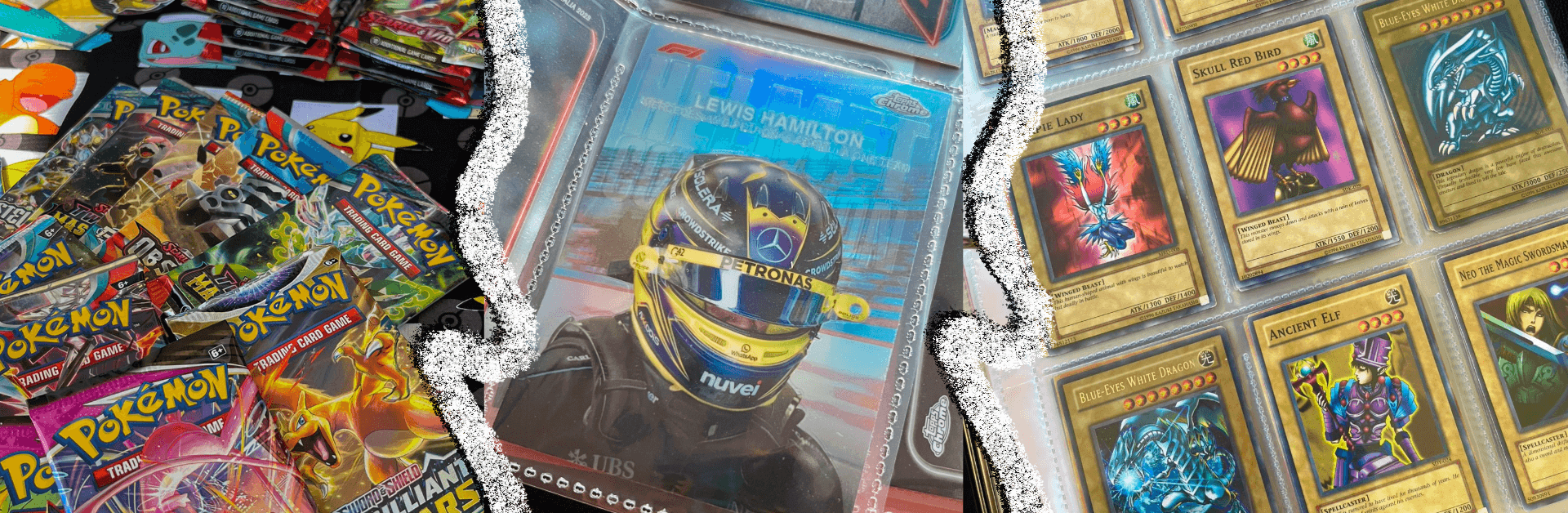Pokémon, F1, and YuGiOh trading cards 